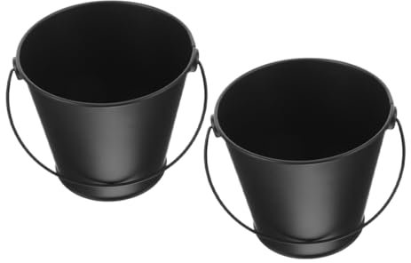 Luxshiny 2stücke Ascheeimer Für Grill Und Kamin Mit Tropfschale Schwarzer Blecheimer Als Feuereimer Und Aschedose Praktisch Für Feuerstellen Und Kochen