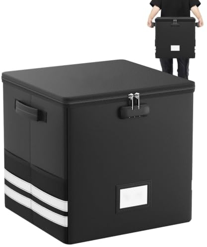 Schallplattenaufbewahrung – Anti-Diebstahl-Design, Album-Organizer, wasserdichte Vinyl-Schallplatten-Aufbewahrung, feuerfeste Box für Umzug, Versand, Klassenzimmer, Zuhause, Papierbücher