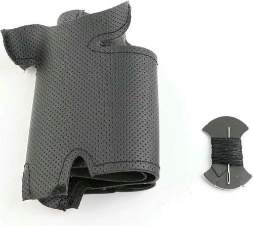 SXHLKJMF Selbstgenähter Lenkradbezug aus schwarzem Kunstleder für BMW E36 (1995–2000), E46 (1998–2000), E39 (1995–1999) und E3 (1995–1997)