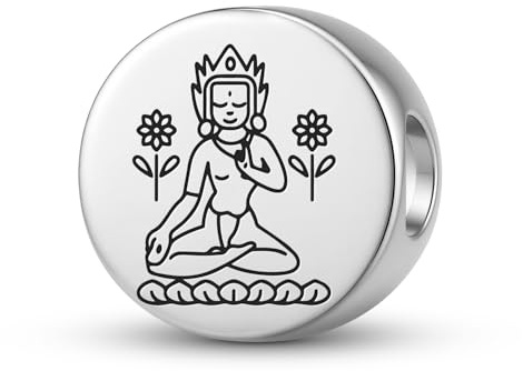 Buddhistische Götter Sita-Tara-Charm-Perle, 925er-Sterlingsilber, Totem-Symbol-Anhänger, Charm-Emblem, spirituelles Siegel, Schmuck, Halskette, passend für Original-Armband-Schmuck