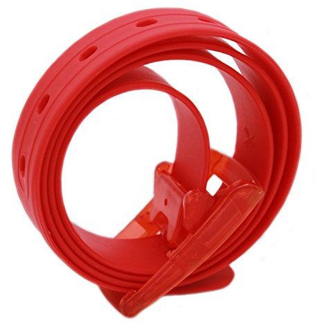 MEISHINE® 115 * 3.5cm Unisex Candy Colour Gürtel aus Silikon Perfect Für Damen/Herren (Rot)