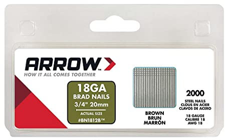 Arrow BN1812B Head Brad/Nails 20mm Brown Pack 2000
