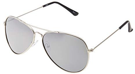Ultra Pilot Sunglasses - Adults Silver Frame with Silver Lenses Mens and Womens Sunglasses Metal Framed Retro 80s Classic Style Sunglasses Women Men UV400 Protection Navigator Pilot Glasses