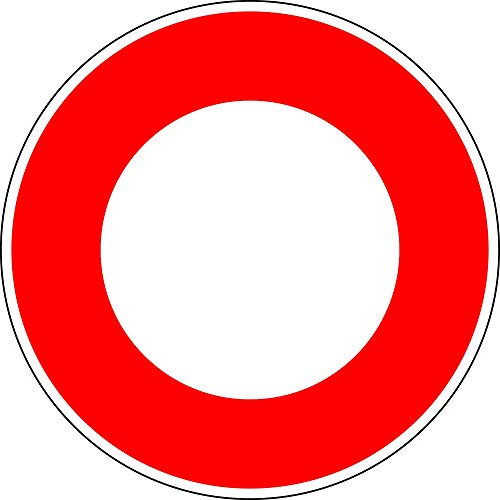 Autocollant vinyl - Circulation interdite à tout véhicule dans les deux sens - Diamètre de 200 mm