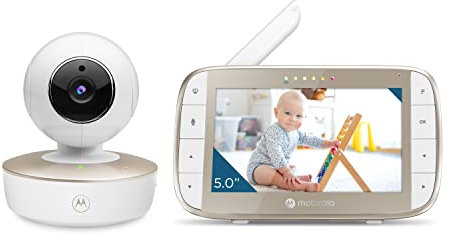 Motorola Baby MBP50A Video Baby Monitor with 5 Inch Handheld Parent Unit, Room Temperature Display, Infared Night Vision and Remote Pan, Digital Tilt & Zoom