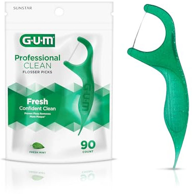 Sunstar GUM Eez-Thru Flossers Extra strong floss (mint)(893) Count: 90 by GUM