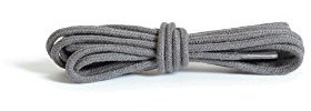 Kaps Cordones Redondos Finos, Cordones de Calidad de 2 mm de Ancho, 100% algodón para Calzado Informal y de Moda, Hechos en Europa, 1 par (60 cm - 24 inch - 3 to 4 Con ojales/ 84 - gris oscuro)