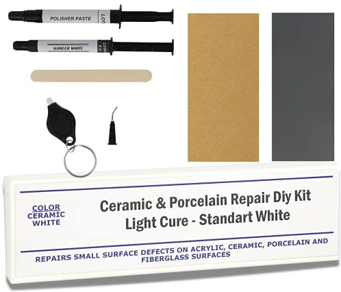 Porcelain and Ceramic Repair Kit I Suitable for Most Repairs I Also for Tile, Countertop, Porcelain, Fiberglass & Ceramic Surfaces I Fix Broken Chips & Cracks in Minutes
