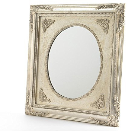 zeitzone Wandspiegel Barock Spiegel Silber Champagner für Kommode Flur 40x35cm