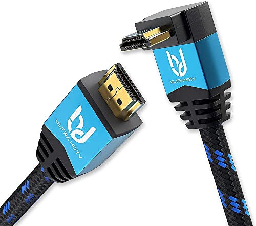 Ultra HDTV Premium – 1m 4K Cable HDMI 2.0b, 1x Adaptador de 270 grados | 4K/60Hz (sin interferencias), HDR, 3D, ARC, Ethernet