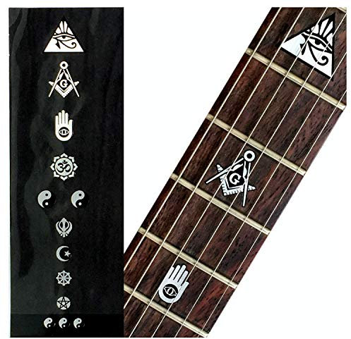 Adesivi per tastiera per chitarra e basso – simboli religiosi – metallici