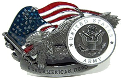 MASOP American United States Army Military Belt Buckle Metal Eagle Flag Belt Buckle