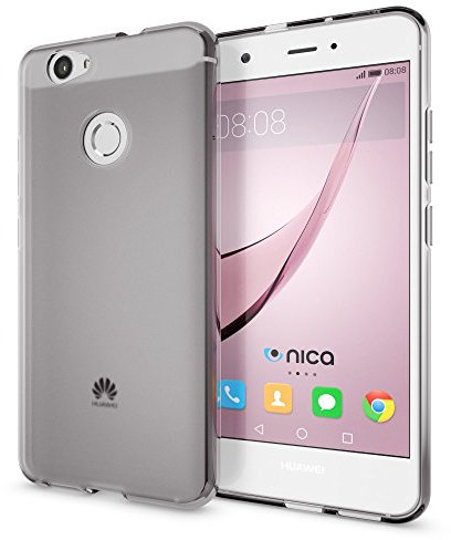 NALIA Cover Custodia compatibile con Huawei Nova, Protezione Ultra-Slim Case Resistente Protettiva Cellulare in Silicone Gel Gomma Morbido Smart-Phone Bumper Copertura Sottile - Transparent Grigio