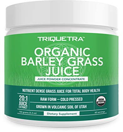 Organic Barley Grass Juice Powder - Grown in Volcanic Soil of Utah - Raw & BioActive Form, Cold-Pressed then CO2 Dried – Gluten Free, GMO free, Vegan - Complements Wheatgrass Juice Powder - 5.3 oz