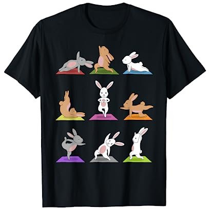 Hasen Yoga T-Shirt Lustige Häschen in Yoga Posen Sport Shirt T-Shirt