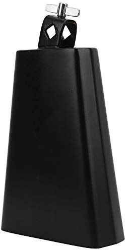 Alomejor 7 inch Metal Steel Cow Bell Rock Musical Instrument Cowbell for Drumset Kit Percussion