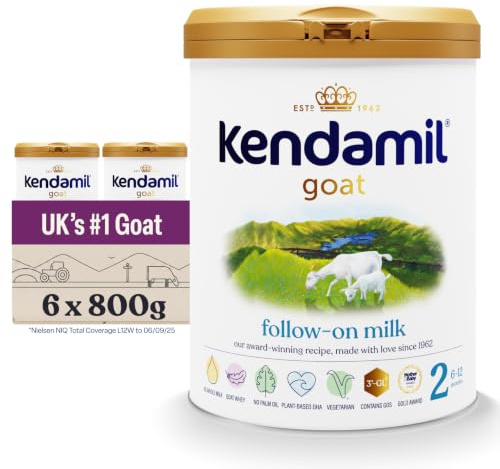 (6x800g) Kendamil Goat Follow On Milk, Stage 2 – British Made, Goat Whole Milk Formula – with HMOs, with A2Milk, No Palm Oil, No Fish Oil, No SOYA, No GMOs