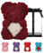 Rosenblumenbär - Handgemachte Rose Teddybär, Künstliche Dekoration Geschenke für Frauen, Mama, Mädchen, Geburtstag, Einzigartige Geschenkidee (Weinrot)