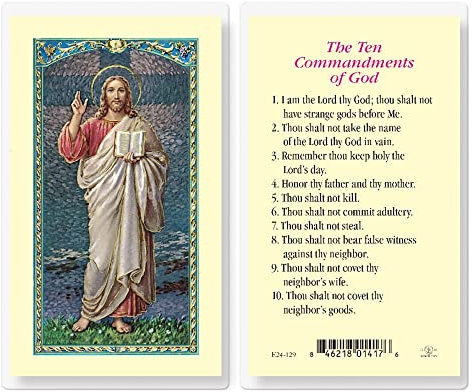 The Ten Commandments Holy Cards (5 Stück)