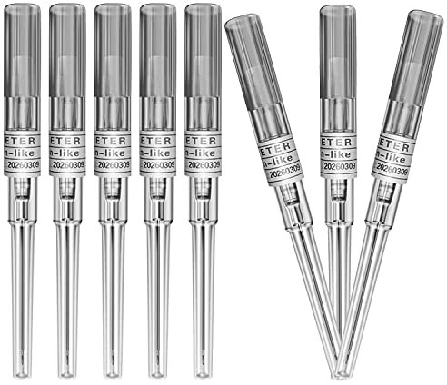 Unihuby 20pcs 16G(1.2mm) Catheter Piercing Needles, Silver, 0.01g