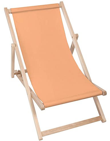DreamRoots Liegestuhl Klappbar Holz aus Buchenholz, bis 130 kg belastbar, 3-Fach verstellbare Rückenlehne, waschbarer Polyesterbezug