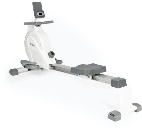 TREXO Rudergerät mit magnetischem Widerstandssystem 1-16 gewichtete Schwungscheibe 3,5 kg Display Stabile Konstruktion Ergometer Rudertrainer Weiß RM100