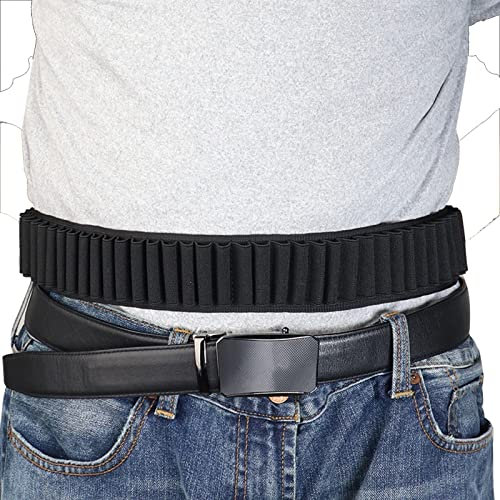 Taktischer Patronengürtel, Verstellbarer Klopfer Gürtel Für Die Jagd Mit 50 Geschosshaltern Für 9mm Munition, Nylon Schwarz 124 * 5cm