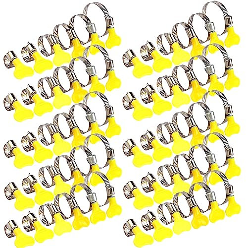 70 Stücke Schlauchschellen 10-44mm,Schlauchschellen Sortiment Edelstahl,Rostfreie Rohrschelle mit Flügelmutter,für Hausgasleitung,Wasserleitung,Pool oder,Fahrzeug.(7 Größen)