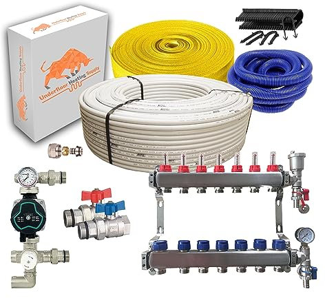 Underfloor Heating Solid Floor or Screed Floor Kit - 140m2 (7 Port)