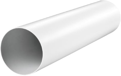 PVC Rundrohr Lüftungsrohr Durchmesser 100mm/150mm Länge 0,5m/1,5m Ab-Zuluft Rohr Lüftung Kanal ABS Kunststoff Weiß Rund Lüftungskanal Versorgungskanal Heizungs-Kühllüftungssystem (Ø100mm - 500mm)