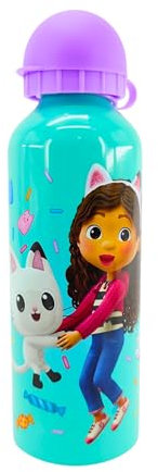 Gabby's Doll House Reusable Bottle, Gabby and Pandy Paws Design Durable Aluminium Water Bottle for Girls, Travel Bottle, Capacity 500 ml | Lilac, GBD-0009