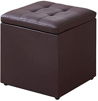 Ottoman-Fußhocker, Aufbewahrungshocker, Wechselschuhbank, PU-Kunstleder, platzsparend, praktischer gepolsterter Fußhocker, Pouffe, einzelner Ottoman-Sitz, bequem und langlebig (Größe: 40 x 4