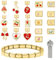 Greenyre 20PCS Italian Charm Bracelet Set Gold,italienische Armbänder mit Öffnungswerkzeug,9 mm DIY abnehmbares Modul,Italian Style Charms für Damen, Mädchen Junge Geschenk