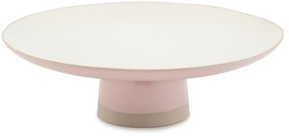 Jamie Oliver Big Love Showstopper Kuchenständer, Erhöhter Rand gegen Tropfen, Spülmaschinenfest, Weiß/Rosa, 31x10cm