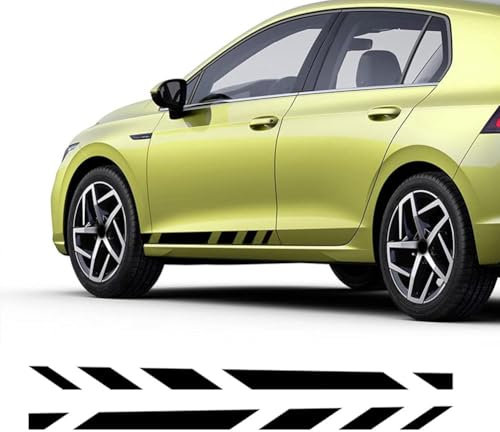 LeLeD Karosserie Kofferraum Dekoration Aufkleber Taille Linien Aufkleber Tür Seitendekor Aufkleber für Golf 8 MK8 R Line GTI GTD GTE 2020 2021,A-Black