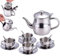 Childrens Tea Sets, Shock-Resistant & Heat-Resistant Pretend-Play Safe Stainless Steel Teapot with Tea Cup Set for Girls and Boys