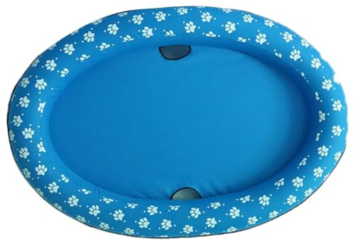 Toddmomy Inflatable Pet Swimming Pool Floating Mat Foldable Dog Pool Portable Blue for Dogs and Cats Outdoor Water Play