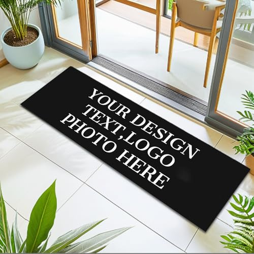 GLHFLMAO Black Extra Long Door Mat 40x120cm - HD Digital Printed Non-Slip Welcome Mat for Shop, Office & Home - Custom Text/Logo/Design