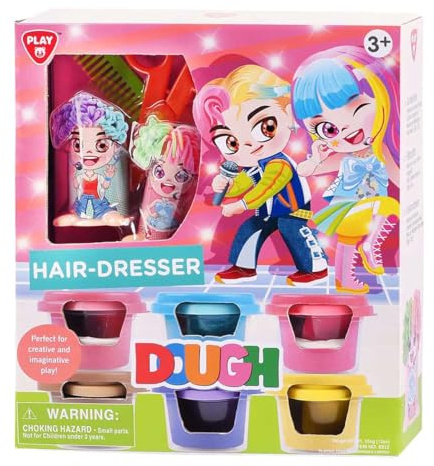 PlayGo Friseurspielset Knete - Kreatives Spielset mit 6 Dosen