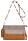 CRAZYCHIC - Sac Bandoulière Paillette Cuir Multicolore Femme - Pochette Soirée Plate Bandes Strass Brillant Souple - Fourre-Tout Besace Sacoche Sac à Main Porté Epaule - Mode Chic Tendance, Camel,