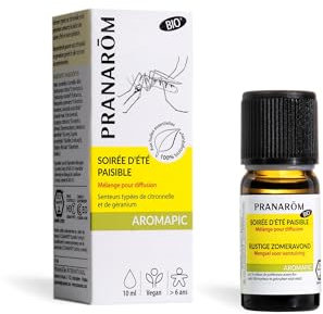 Pranarôm Anti-Mousitques Soirée d’Été Paisible Mélange pour Diffusion Bio aux Huiles Essentielles Biologiques Aromapic 10 ml