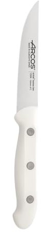 Arcos Couteau à Steak Acier Inoxydable NITRUM 10 cm - Manche Polypropylène Blanc - Résistant et Durable - Idéal pour Viandes - Série Artika
