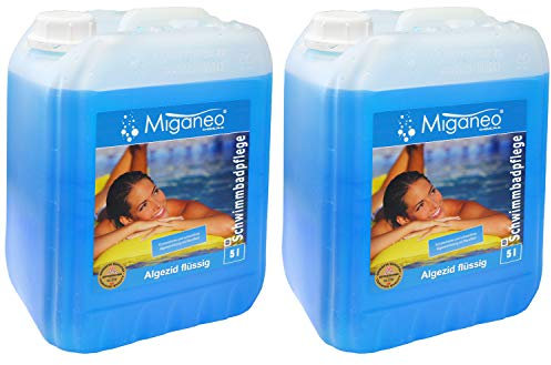Miganeo Algezid schaumfreie Algenverhütung Algizid mit Klareffekt für Pool (10 L)