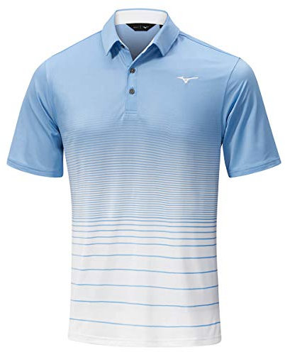 Mizuno Herren Mirage Sublimated Print Verschieben Polo-Hemd - Blau Bell - L