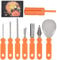 Halloween Kürbis Schnitzset, 7-teiliges Edelstahl Kürbis Schnitzwerkzeug mit Tragetasche Halloween Deko DIY Zubehör Professionelles Tranchiermesser Kürbis-Carving-Set für Erwachsene und Kinder