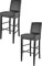 t m c s Tommychairs - 2er Set Moderne Barhocker Luisa, robuste Struktur aus lackiertem Buchenholz Farbe Schwarz, gepolstert und mit Kunstleder in der Farbe Schwarz bezogen