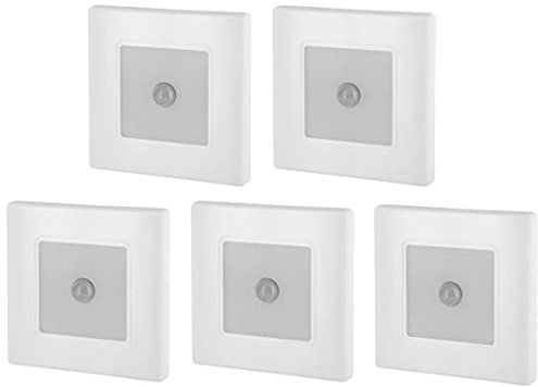 ADAKAT 5er Pack, LED Stufenleuchte, Bewegungsmelder, warmweiß 3000K