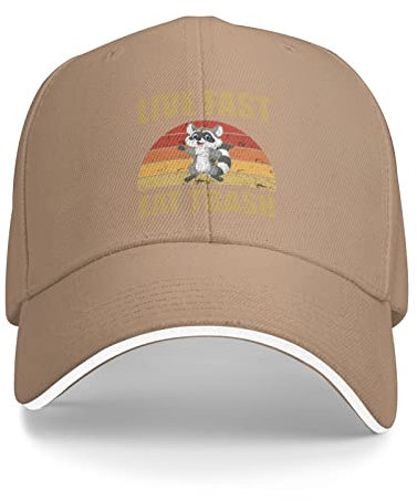 IUBBKI Lives Fast Eat Trash Hat Damen Baseballmützen Süße Mütze
