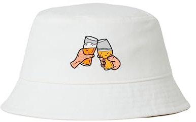 Bier Hut Cheers Prost Goldstrand Saufen Mallorca Fischerhut Lustiger Hut Bucket Hat Alkohol Feiern Party Junggesellen-Abschied Anglerhut Sommerhut Flasche