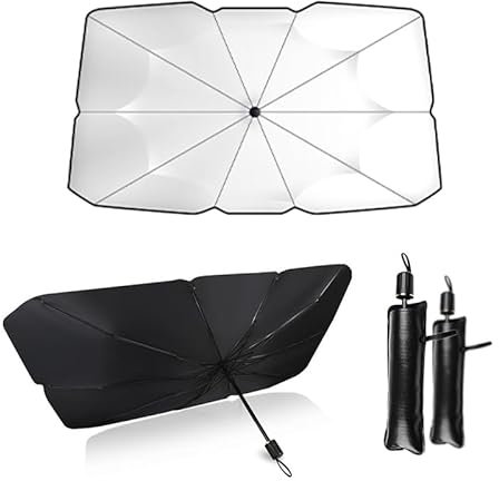 Parasol para Auto Parabrisas Interior, Sombrilla para Auto SUV y Camión, Diseño Patentado (2 Piezas Grandes 140X79cm)